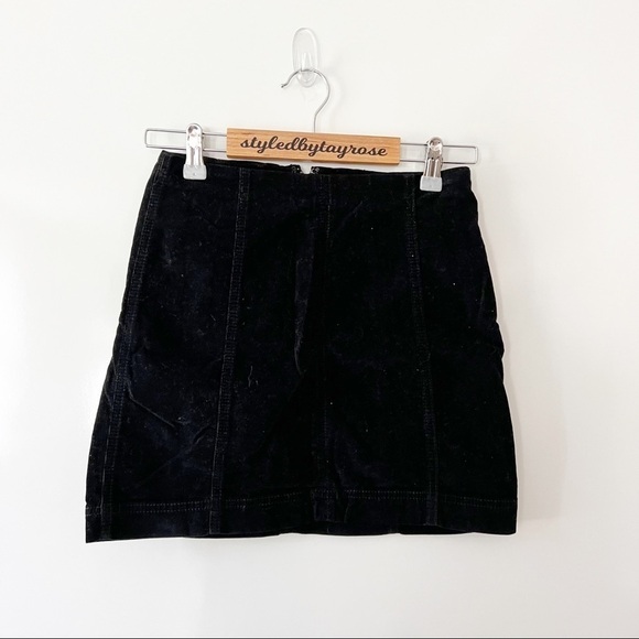 Free People Velvet Bodycon Mini Skirt - Picture 2 of 8